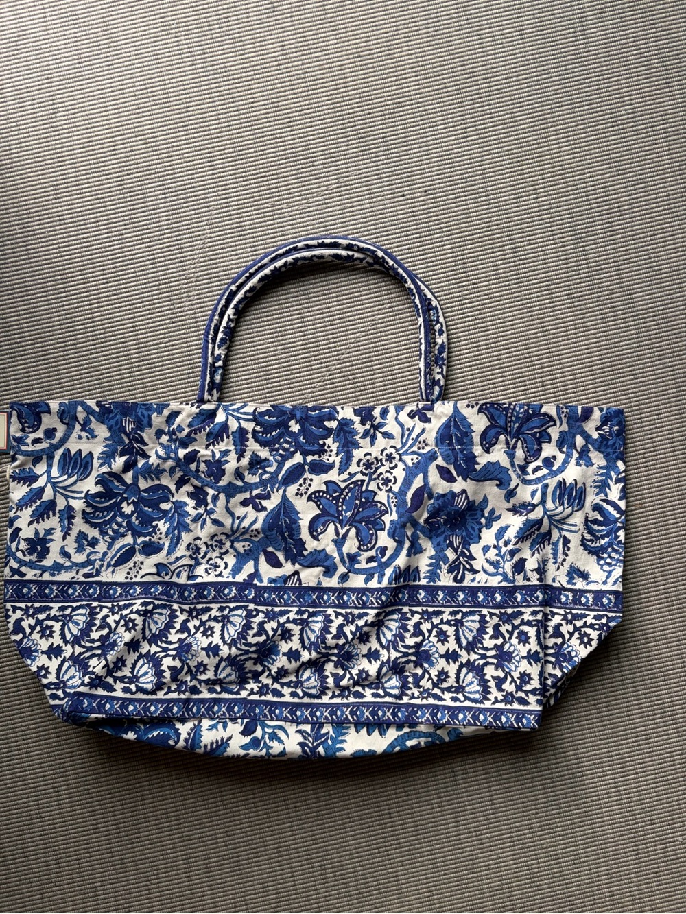 Blue Floral Canvas Tote Bag - Alice Bell